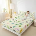 thumbnail image 4 of Homewish Cute Jungle Dino Boy Girl 4pcs Bed Sheets,Cartoon Wildlife King Sheets,Woodland Animal Dinosaur Super Cozy Sheet Set,Luxury Bedroom Decor, 4 of 7