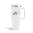 thumbnail image 4 of Aeromugs 40 oz Stainless Steel Insulated Travel Tumbler with Straw & Handle – Leakproof Lid | Aérospatiale SA 315B Lama, 4 of 4