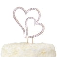 thumbnail image 1 of LOVENJOY - Decoraci&oacute;n para tarta de boda con corazones dobles en caja de regalo, oro rosa, diamantes de imitaci&oacute;n de vidrio, 1 of 6