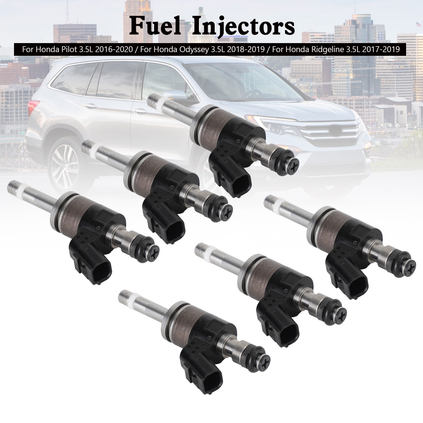 6pc Fuel Injectors – Honda 3.0L 3.2L 3.5L – Acura MDX TL Accord Pilot – OEM 16450-RCA-A01