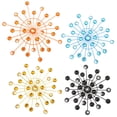 thumbnail image 2 of Metal Wall Sculptures Mid Century Starburst Sunburst Set of 4 Home Decor, 2 of 6