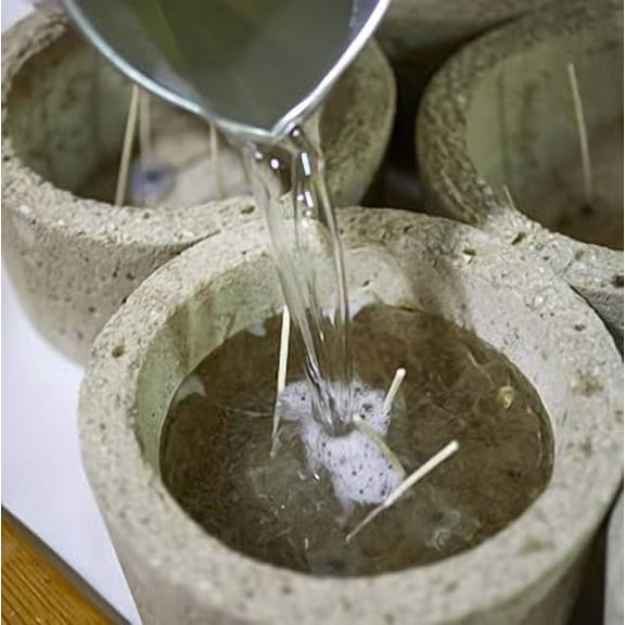 Hillhouse Naturals Outdoor Seaside Citronella Candle 32oz - Peppermint & Eucalyptus in Hypertufa Pot, 100  Hours Burn Time. Made in The USA