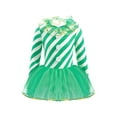 thumbnail image 2 of iiniim Little Girls Candy Cane Costume Christmas Dance Figure Ice Skating Tutu Dress Leotard Dancewear Size 4-14 Green 14, 2 of 7