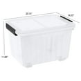 thumbnail image 4 of 50 Quarts Plastic Storage Boxes, Large Clear Bins with Lids and Wheels Set of 4 50qt, 4 of 7
