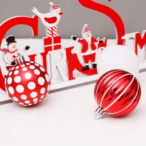 Adornos De Bolas De Navidad Juego de bolas navideñas de 30 piezas, decoraciones para árboles de Navidad de 6 cm/2,36 pulgadas (rojo)