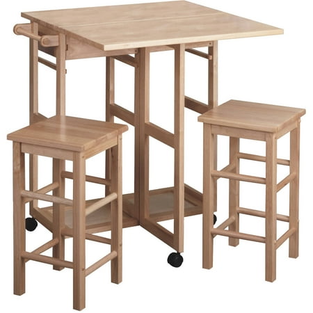 Spacesaver 3 Piece Square Breakfast Set, Multiple Colors