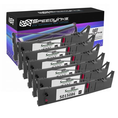 Speedy Compatible Printer Ribbon Cartridge Replacement for Epson S015086 (Black  6-Pack)