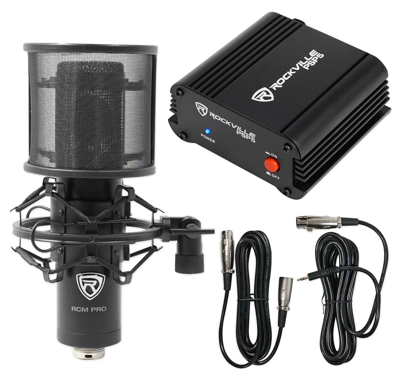 Rockville RCM PRO Studio Recording Condenser Microphone+Phantom Power