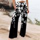 thumbnail image 1 of WILLBEST Pantalones Casuales elegantes para Mujer, Pantalones Palazzo de Cintura Alta y Pierna Ancha con Cintura Elástica y Bolsillos para Un Uso Diario Cómodo. Grande, 1 of 3
