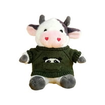 YATAV Adorable Cow Stuffed Animal with Heart Nose - Pocket-Sized Play - Collectable Fun - Everlasting Companion - Birthday Holiday Gifts 9 Inches(L)