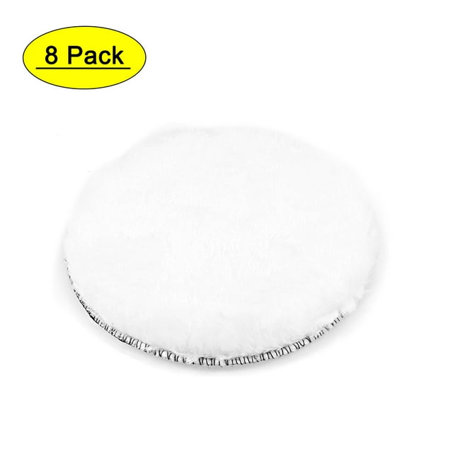 Uxcell 6'' Almohadillas de pulido de gancho y bucle de lana blanca 8 paquetes