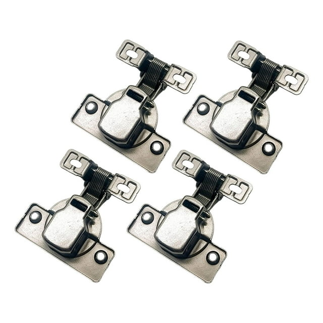 Paquete de 4 bisagras de puerta con cierre automático y cierre suave para fijación de gabinetes y muebles. oro gris