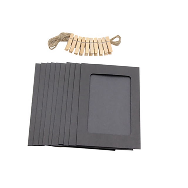 kiplyki 10Pcs Photo Flim 3Inch Paper DIY Wall Picture Hanging Frame Album+Rope+Clips