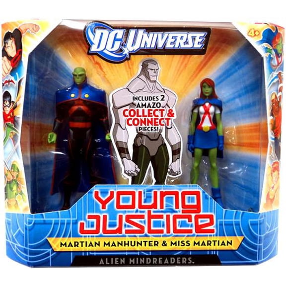 DC Universe Young Justice Martian Manhunter & Miss Martian Alien Mindreaders (2011) Mattel Figure Set 2-Pack