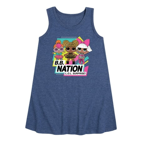 

LOL Surprise! Dolls - B.B. Nation - Queen Bee Neon QT & Deva - Toddler & Youth Girls A-line Dress