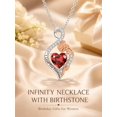 thumbnail image 2 of TANGPOET Infinity Necklace for Women Sterling Silver Infinity Pendant Jewelry with Rose Garnet January Birthstone Necklace Anniversary Birthday Gifts, 2 of 5