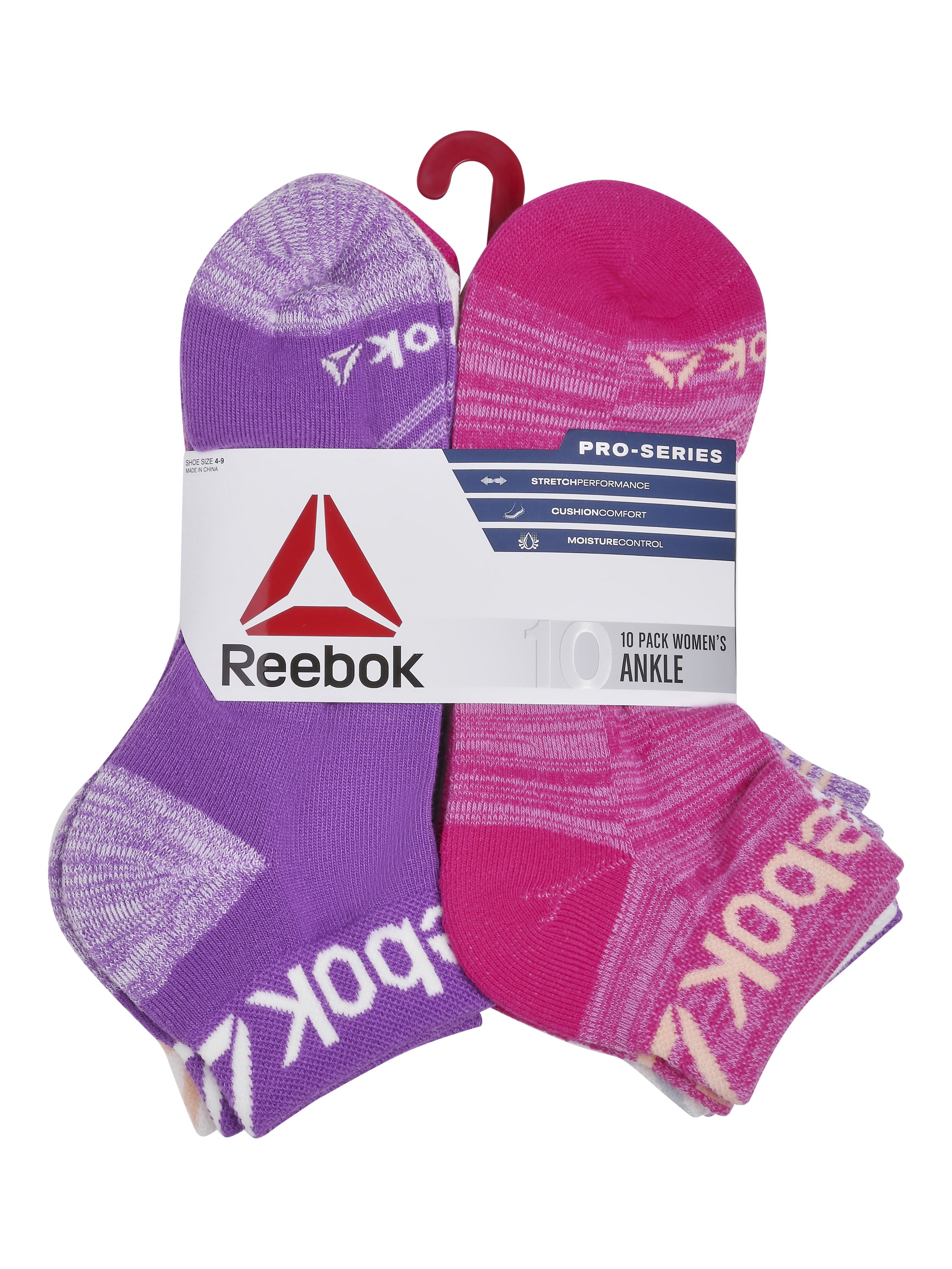 Reebok Women's Pro Series Cushion Ankle Socks, 10-Pack