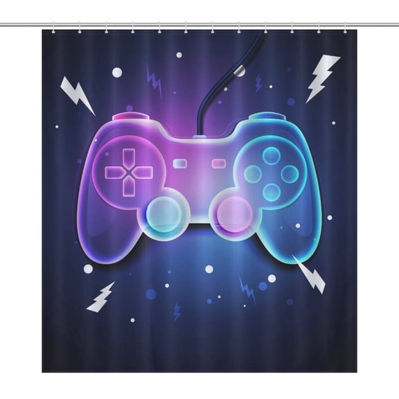 Custom Gamer Gaming Controller Shower Curtain Bathtub Decor Bathroom Fabric Waterproof Curtains Shower