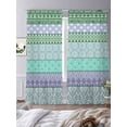 thumbnail image 3 of Purple Green Boho Sheer Curtains 84 Inch Length 2 Panels Set, Vintage Ethnic Tribe Abstract Art Voile Window Treatment Rod Pocket Curtains Sheers Drapes for Bedroom/Living Room/Kitchen 52"x84"x2, 3 of 7