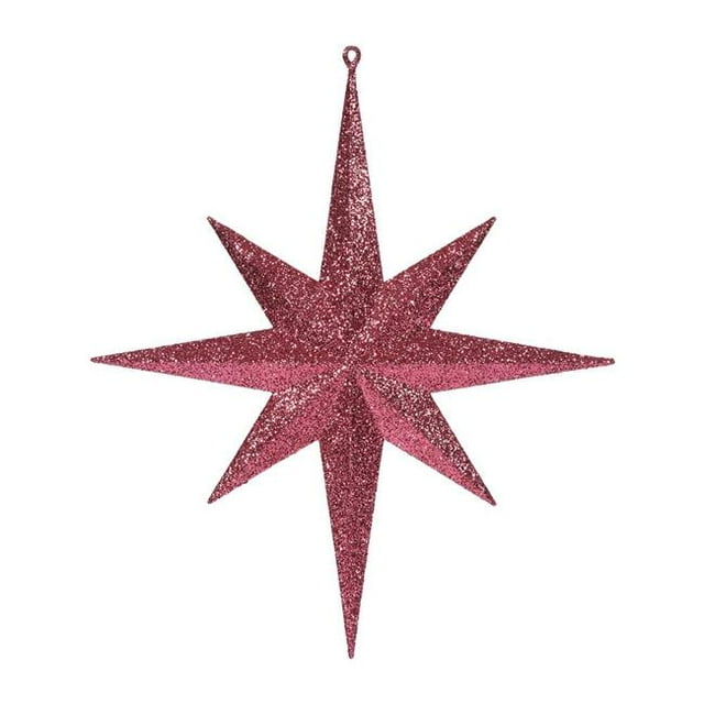 Vickerman M167570 15.75 in. Fuchsia Glitter Bethlehem Star Ornament