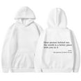 thumbnail image 5 of Arlun Fashion Letter Printed Hoodies for Women Loose Comfortable Long Sleeve Pullover Sweatshirt Casual Drawstring Preppy Hooded Tops with Pockets for Teen Girls White XL, 5 of 5