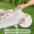 thumbnail image 5 of Pioneer Flower Floral Print Pattern Round Fitted Tablecloth with Elastic Edge,Dining Table Cover Waterproof,Outdoor Round Tablecloth for Camping,Dining,Indoor and Outdoor, 5 of 7
