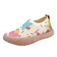 thumbnail image 2 of Women's Flyknit Breathable Slip-On Casual Rubber Shoes, Thick-Sole Anti-Slip Walking Flats, Multi-Color Options for Spring Footwear, 2 of 9