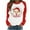 Red, variant on Hueook Christmas Shirts for Women Hawaiian Shirts Women's Casual Christmas Printed Long-sleeved Round-neck Raglan Sweater Red L