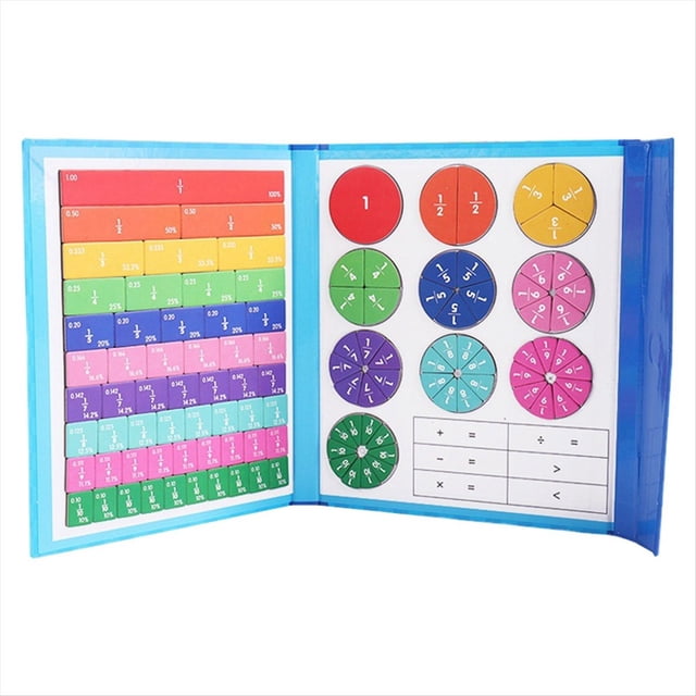 Juego de Actividades de Mosaicos de Fracciones Magnéticas y Círculos de Fracciones, Demostrador de Disco de Puntuación Magnético, Educativo de Fracciones