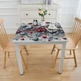 thumbnail image 3 of nygtbtfer Love Tablecloth Fitted Table Cover for Tables Wipeable Elastic Table Cloth for Outdoor Picnic Camping Dining Party, Silver Eucalyptus Leaves Simple White, 3 of 7