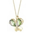 thumbnail image 4 of Galaxy Gold 14K Solid Yellow Gold 16" Butterfly Necklace with 6.6 CT Natural Diamonds and Green Amethysts, 14"-24" Sizes, Symbol of Renewal, 4 of 7