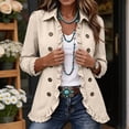 thumbnail image 5 of Naotn Open‑Front Ruffled Lapel Collar Jacket for Women Fall Trendy Casual Long Sleeve Button Down Outerwear, 5 of 10