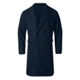 thumbnail image 5 of QHFBli Vintage Mens Trench Coat Men's Winter Wool Overcoat Long Anorak Jacket Fashionable Warm Soft Navy XXL, 5 of 5