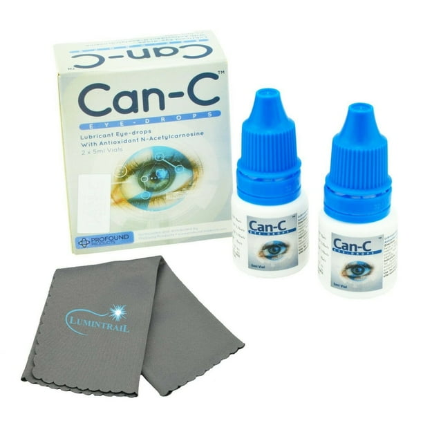 CanC Cataract Eye Drops, 2 x 5ml ReSealable Vials Per Box Bundle with