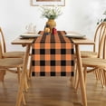 thumbnail image 4 of Orange and Black Buffalo Check Plaid Table Runner Fall Halloween Table Runners for Dining Holiday Coffee Table Decoration 13x72 Inch, 4 of 6