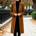 thumbnail image 4 of Smsaxvxz Womens Trench Coat Single Breasted Long Pea Coat Overcoat Notched Lapel Casual Suit Jacket Winter Warm Windbreaker Outwear Brown XL, 4 of 9