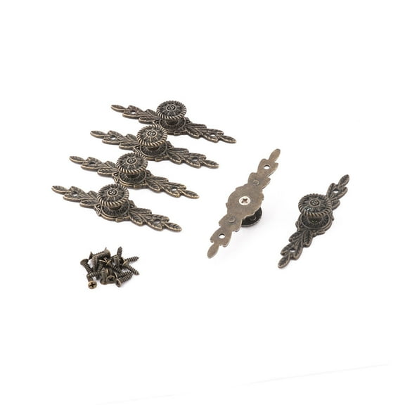 Uxcell Metal Vintage Style Furniture Parts Cabinet Door Pull Knob Bronze Tone 6 Pcs