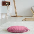 thumbnail image 3 of Vintage Valentine Round Floor Cushion with Handle, Repetitive Pattern with Tender Little Hearts, Decorative Pillow for Living Room & Dorms, 18" Round, Pink Pale Pink and White, by Ambesonne, 3 of 4