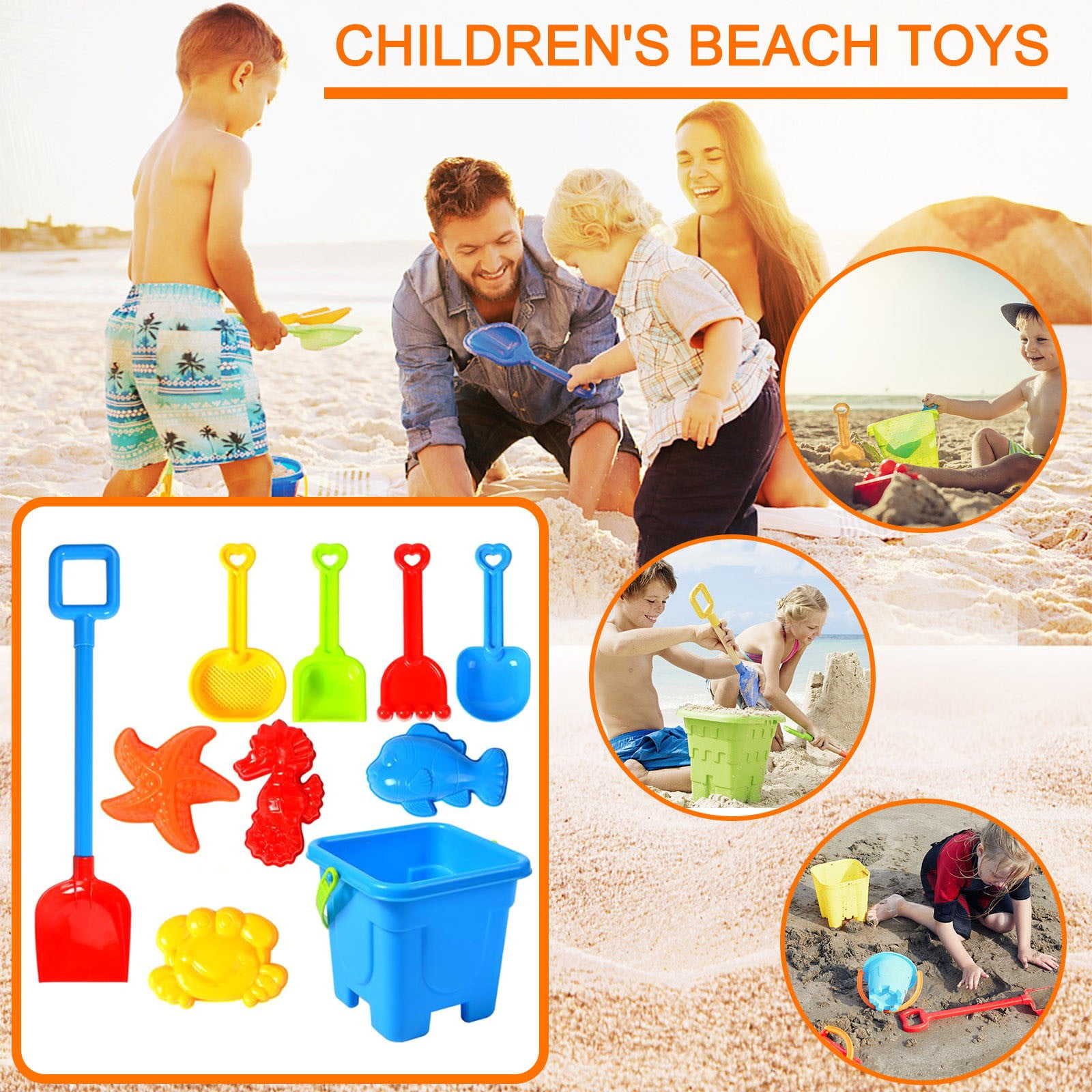 Sand and Water Table Garden Sandpit Toy Watering Can Figures 10 Piece Play Set 