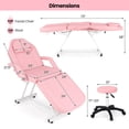 thumbnail image 3 of Gymax 73'' Facial Chair w/ Hydraulic Stool Adjustable Backrest & Legrest, 3 of 10