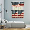 thumbnail image 5 of Vintage American Flag Kitchen Curtains Sets for Windows 24 Inch Length, Blue Red White Star US Flag Rod Pocket Window Treatments Tier Curtains and Valances Set for Bedroom/Bathroom, 5 of 8