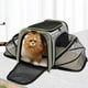 thumbnail image 4 of Portador de bolsa de viaje de gato extensible doble para perro suave plegable extensible para mascotas de gato Gris claro, 4 of 8