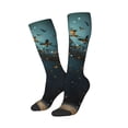 thumbnail image 2 of Haiem Magical Library Butterfly Night Socks, Funny Novelty Crazy Design Cotton Socks Sports Socks Knee High Socks For Men, Women,1Pairs - Gift For Working Friends, 2 of 8