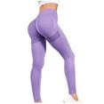thumbnail image 2 of Wyongtao Seamless Leggings for Women High Waisted Tummy Control Workout Yoga Pants Sports Bottom Fitness Pant,Purple L, 2 of 5