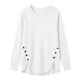 thumbnail image 7 of hotojiny Oversized Tshirts for Women Crewneck Curved Hem Tunic Tees Long Sleeve Loose Basic Tops Fall Pullover(White,X-Large), 7 of 7