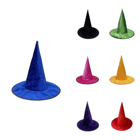 HNMKIU Gothic Witch Hat Accessory Pointed Glitter Party Witchcraft Blue,One Size