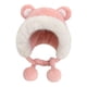 thumbnail image 3 of Gorro de felpa de invierno con orejeras, grueso, de tendencia, para esquí, térmico, para trampero, para el frío. Rosa, 3 of 7
