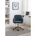 thumbnail image 2 of Modern Wool Fabric Material Accent Chair,360˚ Swivel Single Sofa Recliner Chair,Home Office Chair With Gold Metal Legs And Universal Wheel,Comfy Upholstered Chair for Indoor,Living Room,Green, 2 of 8