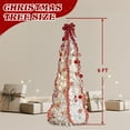thumbnail image 2 of Xilee 6.5 Ft Flocked Prelit Pop Up Christmas Tree with Timer & 8 Modes 100 Warm White Lightsand Red Ornaments , Pre Decorated Xmas Tree for Home Office Apartment Party Holiday Decor,White, 2 of 8