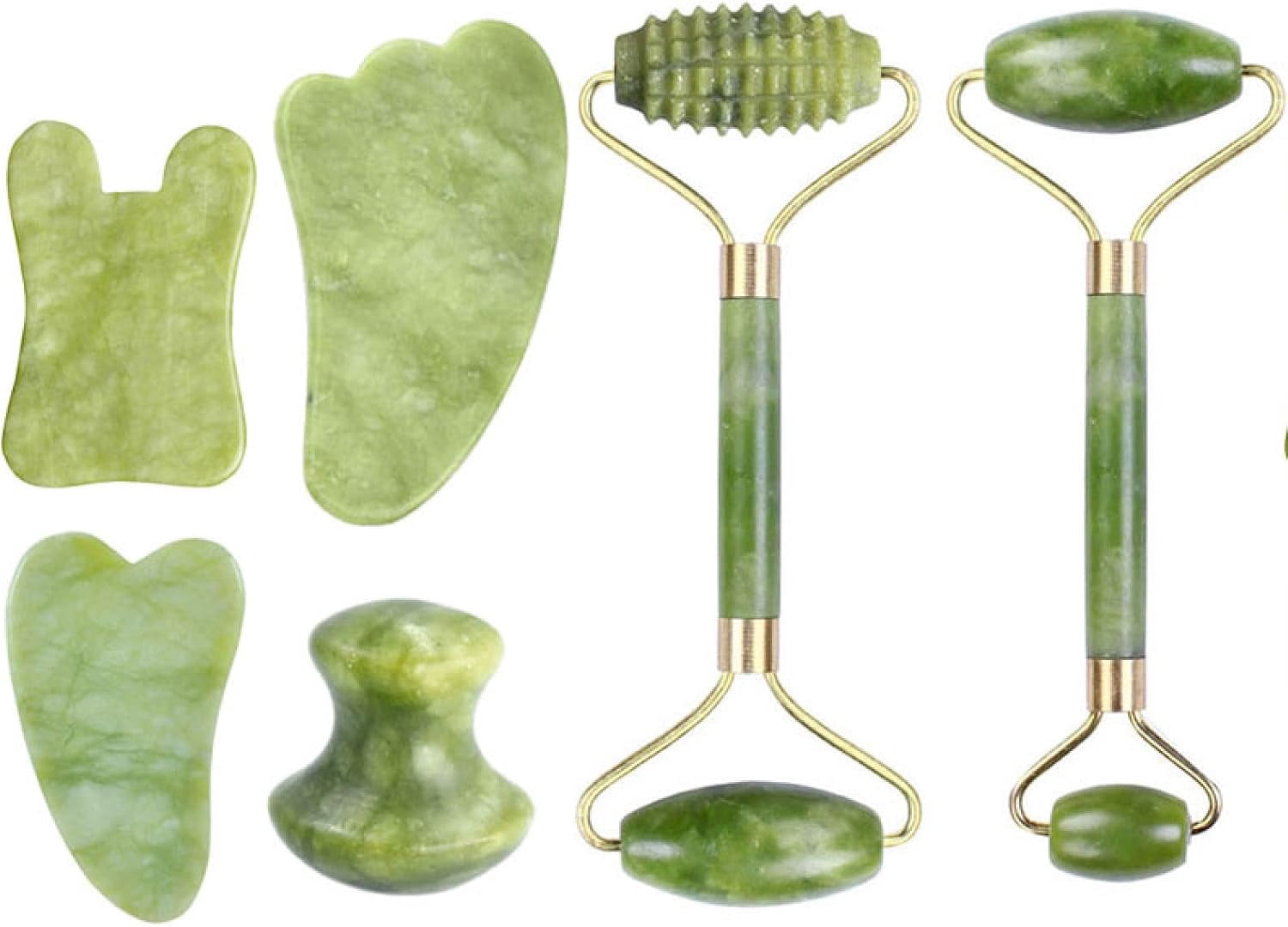 Facial Massage Roller Gua Sha Board Double Heads Jade Stone Jade Roller Gouache,type 01